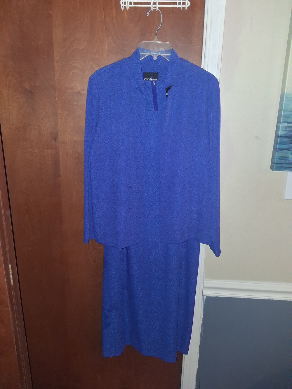 Positive Attitude Royal Blue Long Sleeve Two-Piece Dress